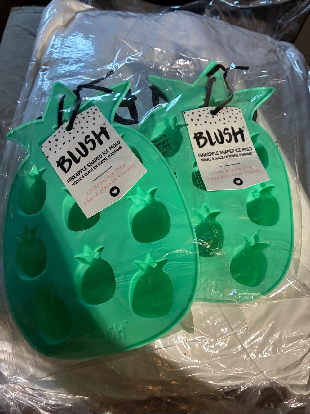 Blush Pineapple Silicone Ice Tray in Bright Green